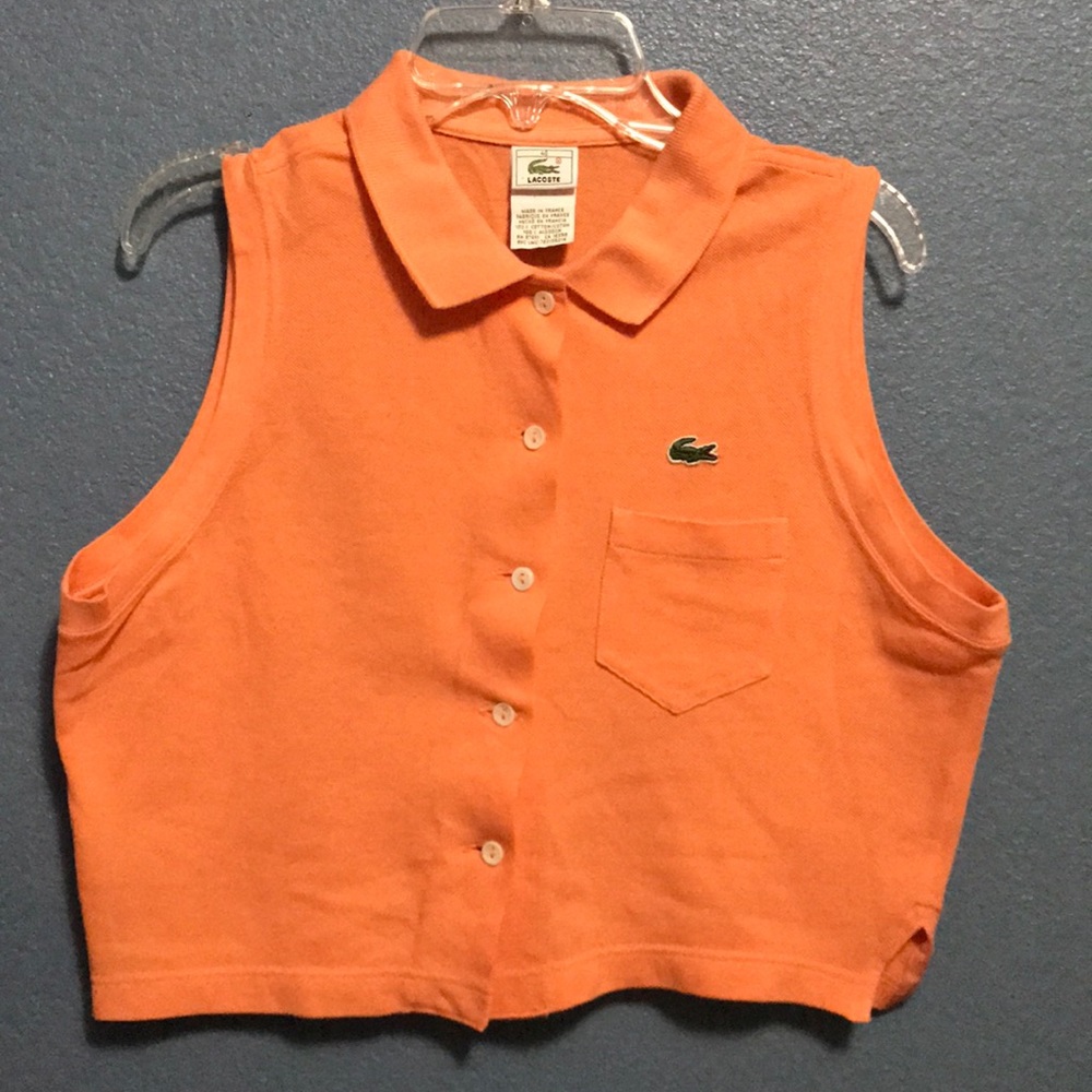 LACOSTE CROPPED SLEEVELESS TOP
